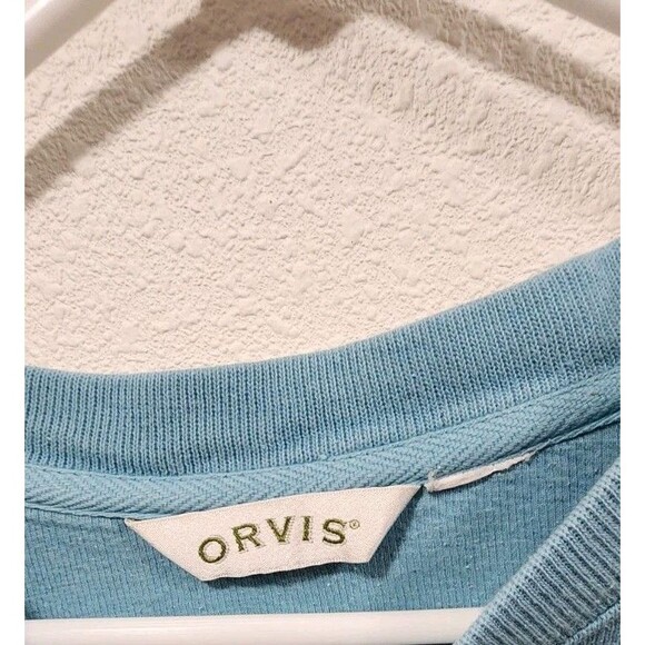 Orvis Pullover Sweater Womens Ribbed Lightweight Active Casual Outdoor Blue Sz M - Picture 2 of 5